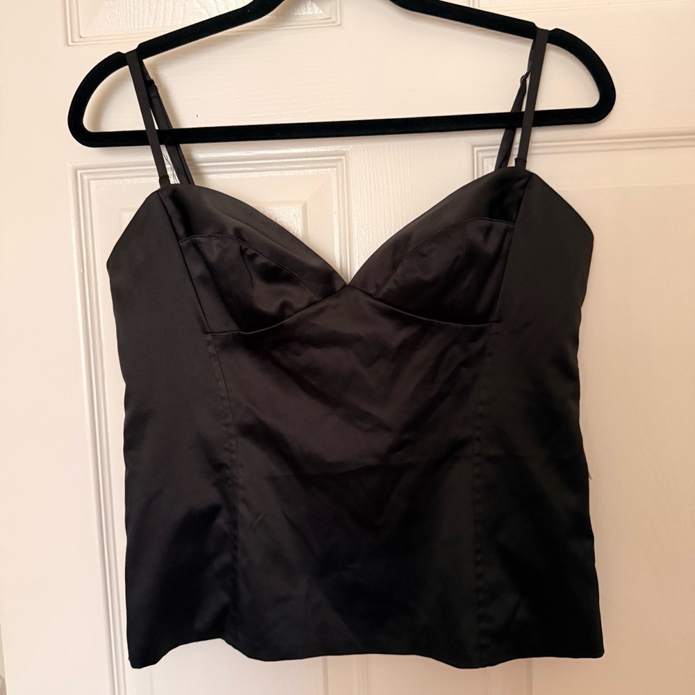 Rebecca Taylor Black Satin Camisole Top